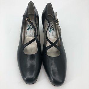 Ros Hammerson Leather Cross Strap Heels Women’s 9